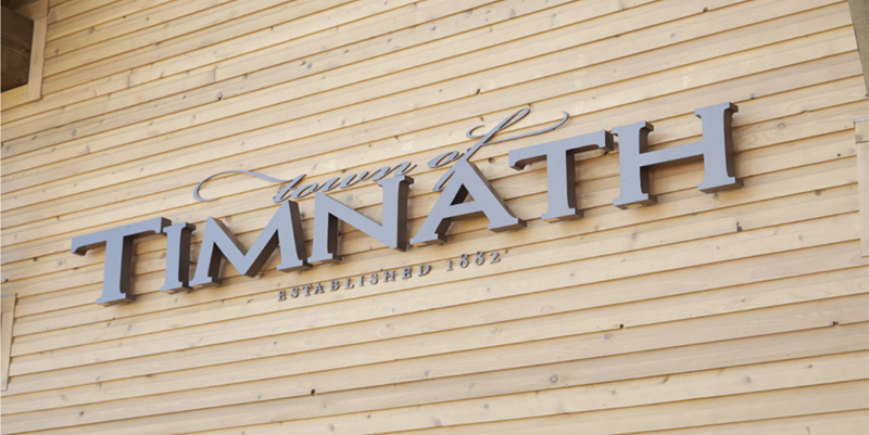 Timnath Logo on Building