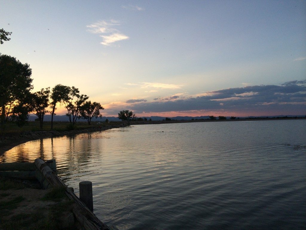 timnath reservoir at sunset